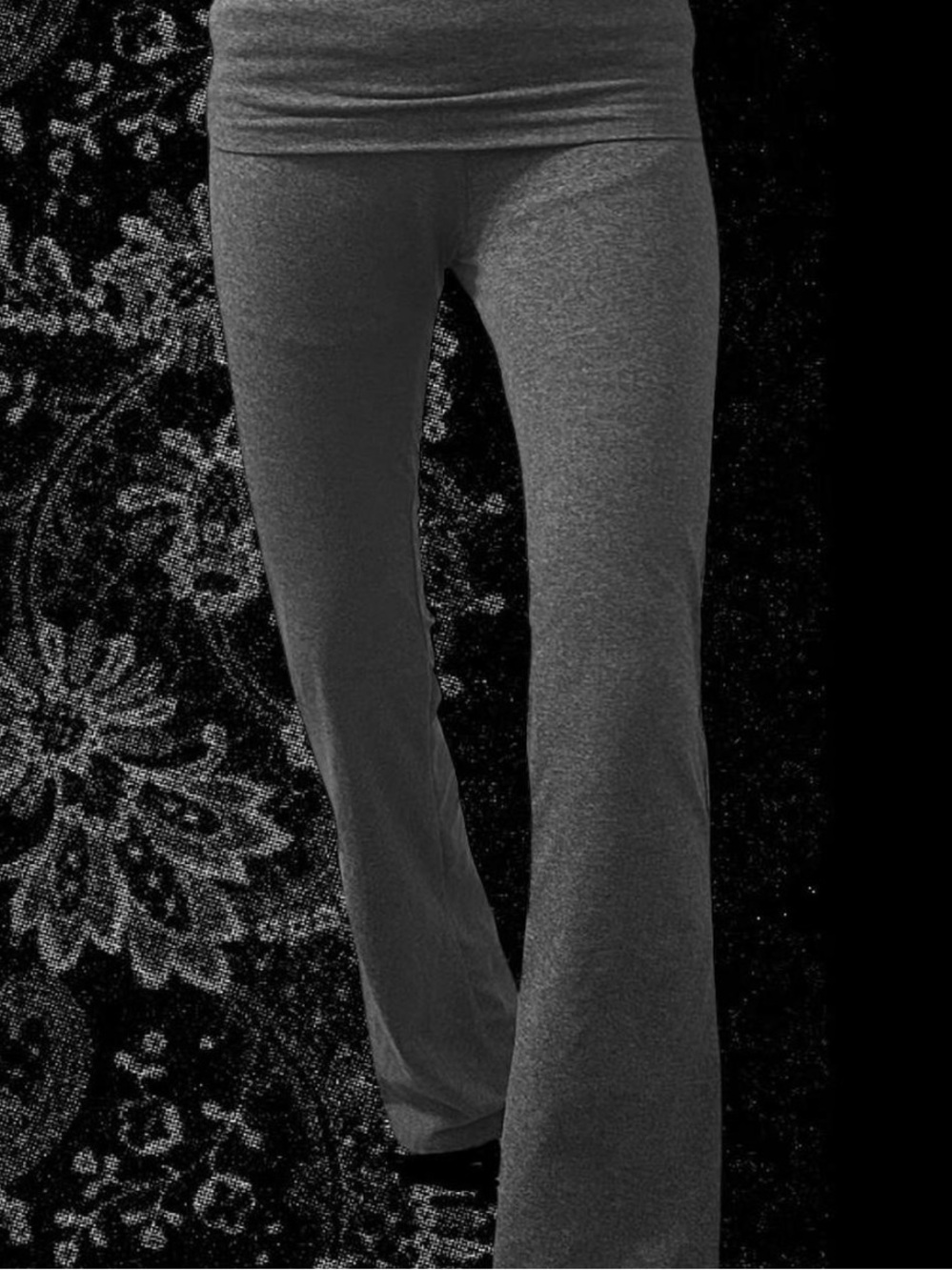 Grey fold over yoga pants flare Leggings